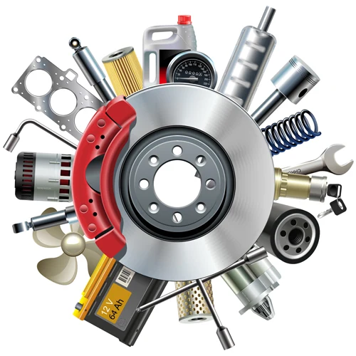 Car parts including a brake disc and filters